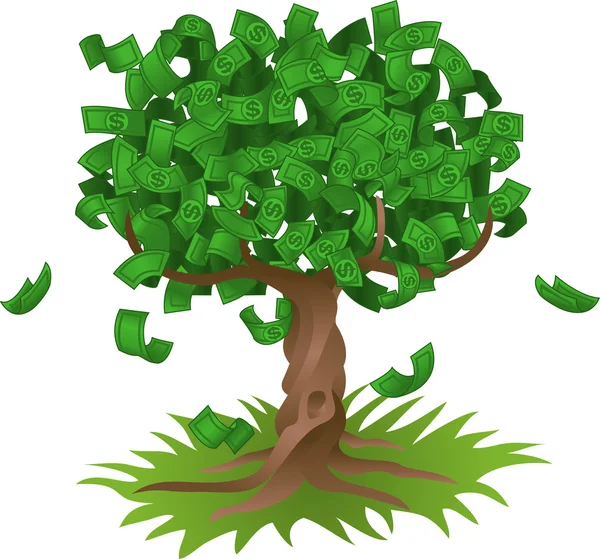 Pengar växer på träd — Stock vektor
