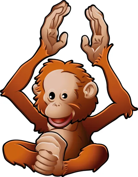 Orang-utan bonito ilustração vetorial — Vetor de Stock