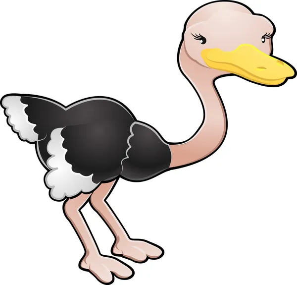 Schattig struisvogel vector illustratie — Stockvector
