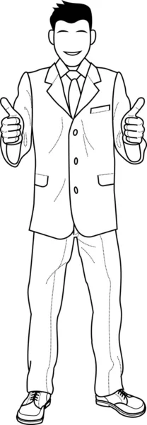Illustration eines Geschäftsmannes, der die Daumen senkt — Stockvektor