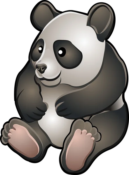 Cute Friendly Panda Vector Illustration — Stock Vector