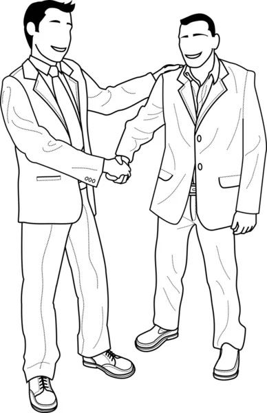 Illustration of businessmen shaking hands — Stock Vector