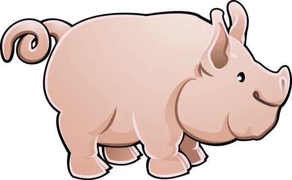 Cute Pig Farm Animal Vector Illustration — Stock Vector