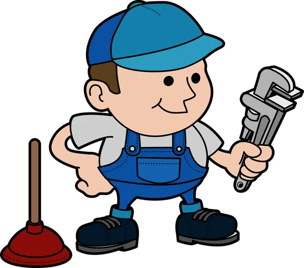 Illustration of plumber — Stock Vector