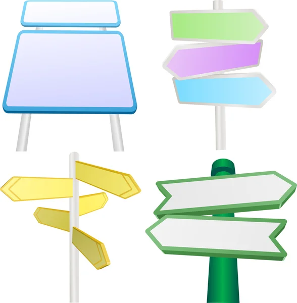 Vector set of signs and signposts — Stock Vector