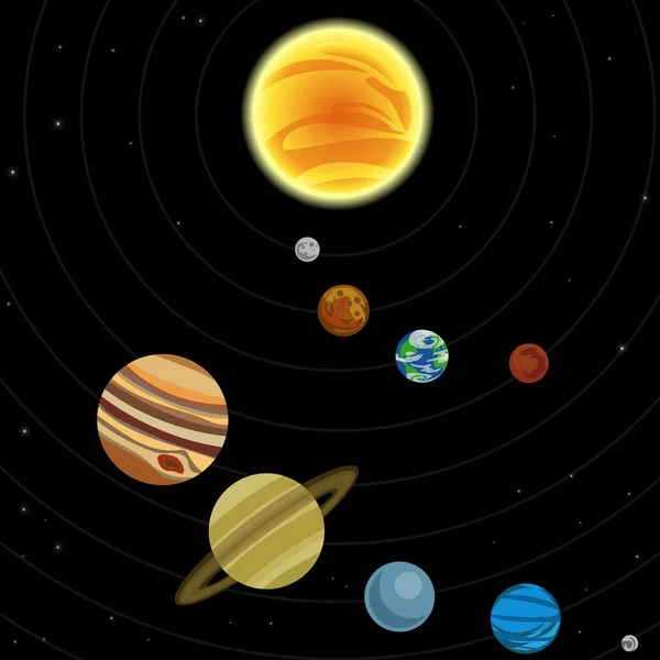 Abbildung des Sonnensystems — Stockvektor