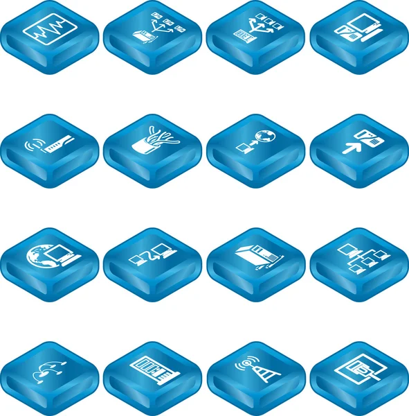 Sieci komputerowe serii zestaw ikon. — Wektor stockowy