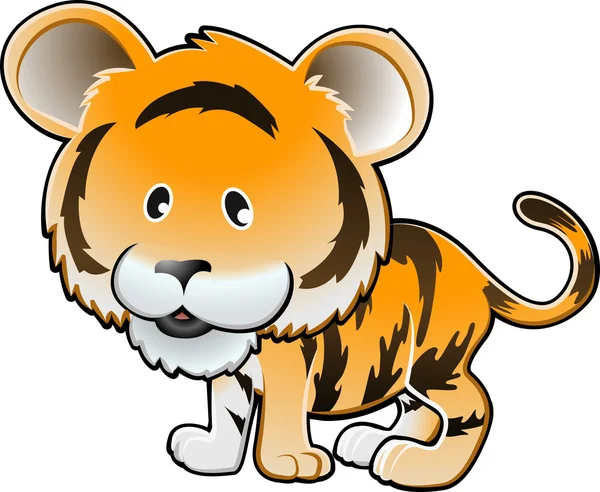 Tigres lindo vector ilustración — Archivo Imágenes Vectoriales