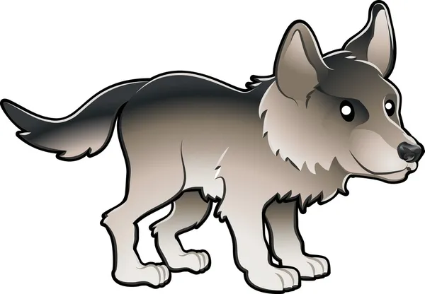 Cute Wolf Vector Illustration — Stock Vector