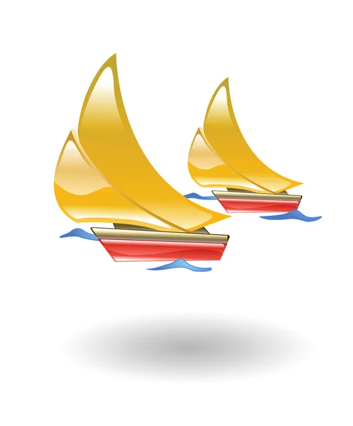 Båtar illustration — Stock vektor
