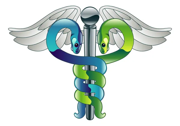 Das medizinische Symbol des Caduceus-Arztes — Stockvektor