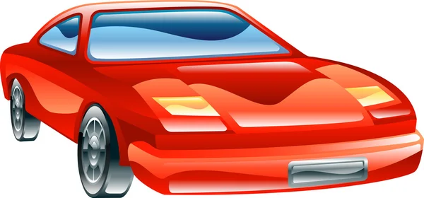Glanzende gestileerde sportwagen pictogram — Stockvector