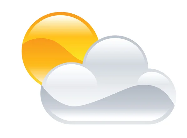 Wolken en zon illustratie — Stockvector