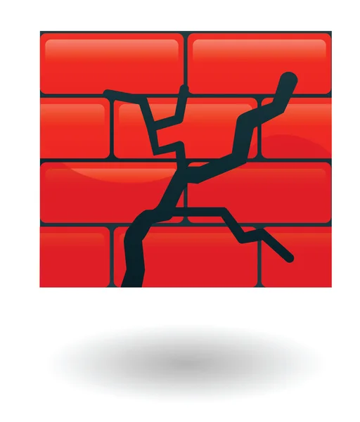 Mur fissuré Illustration — Image vectorielle