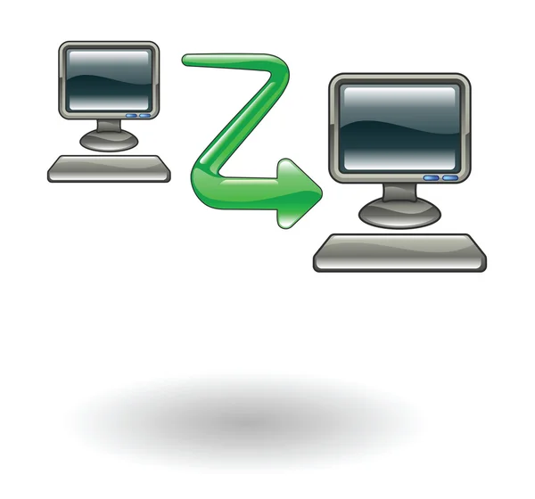 Illustratie van computer naar computer — Stockvector