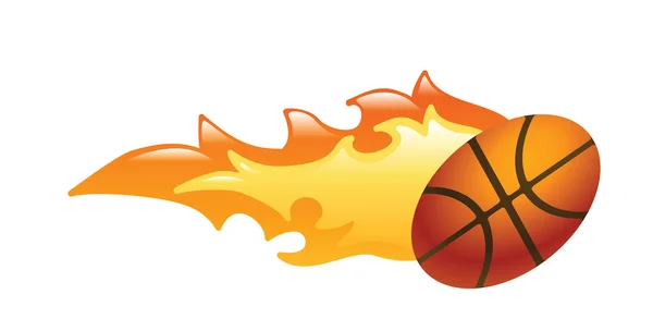 Flaming basketbal illustratie — Stockvector