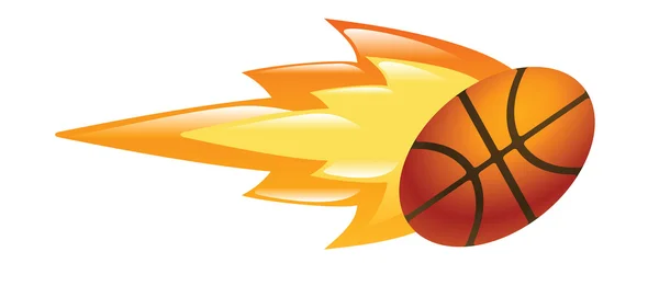 Flaming basketball — Stock Vector
