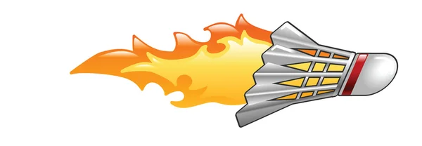 Flammande badmington kuk — Stock vektor