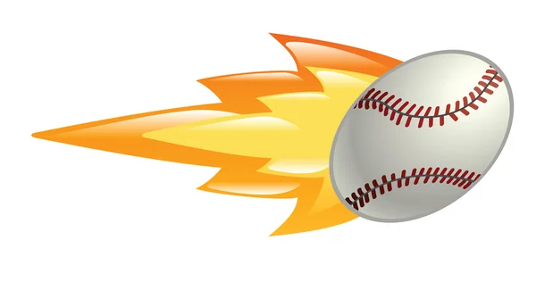 Flaming baseball ball — Stock Vector