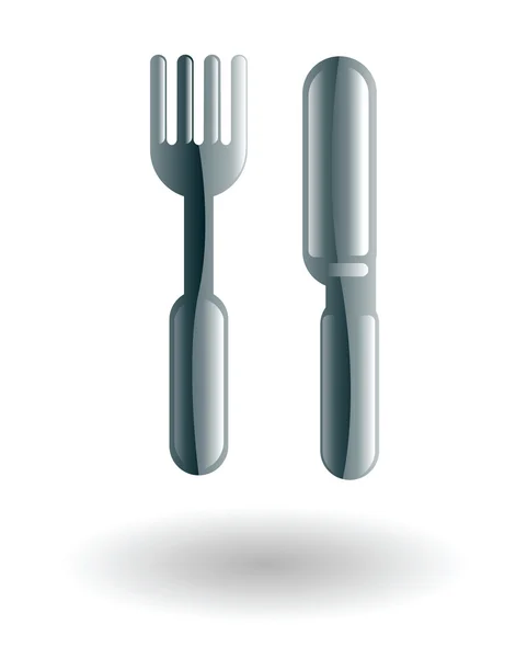 Voedsel mes en vork illustratie — Stockvector