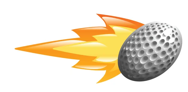 Balle de golf flamboyante — Image vectorielle