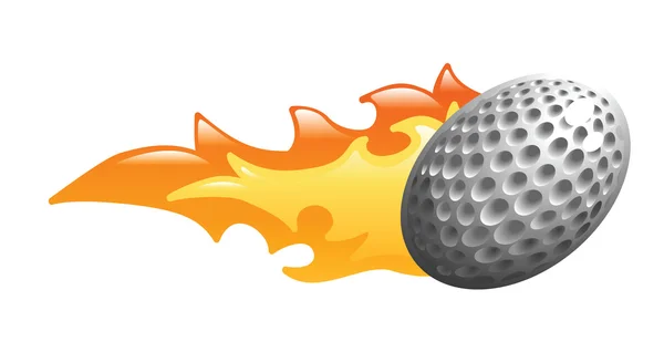 Flaming golf ball — Stock Vector