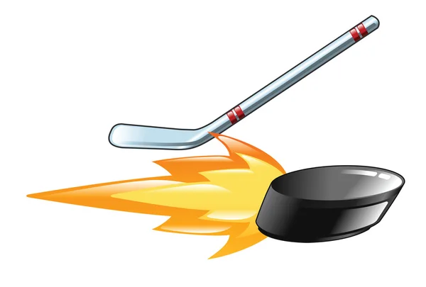 Flammender Eishockey-Puck — Stockvektor