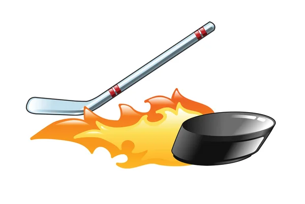 Flaming hockey puck — Stock Vector