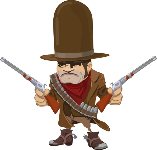 Cowboy gunman with rifles — Stock Vector