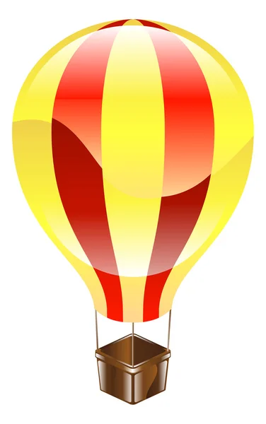 Shiny hot air balloon icon illustration — Stock Vector