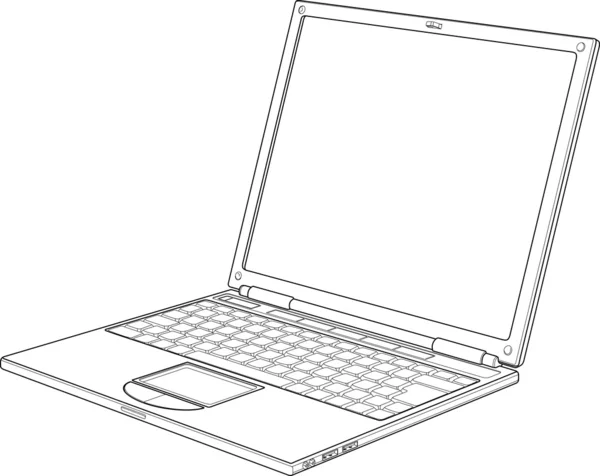 Векторная иллюстрация контура ноутбука — стоковый вектор