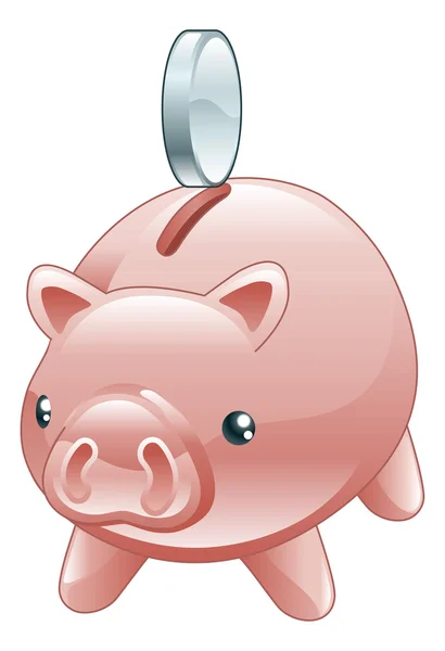 Savings Cute shiny piggy bank — Stock Vector