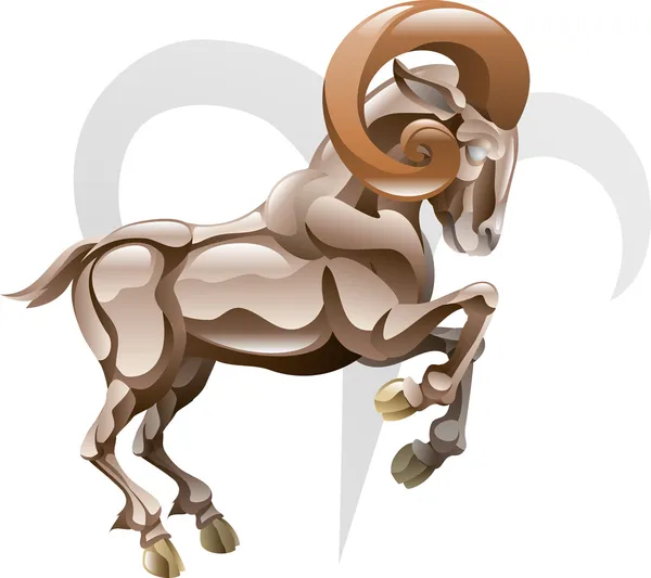 Aries o sinal de estrela de carneiro — Vetor de Stock