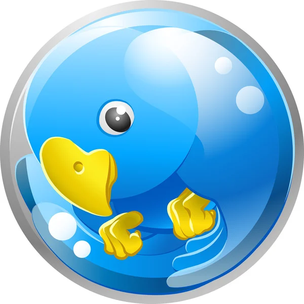 Kék madár twitter ing ikon — Stock Vector