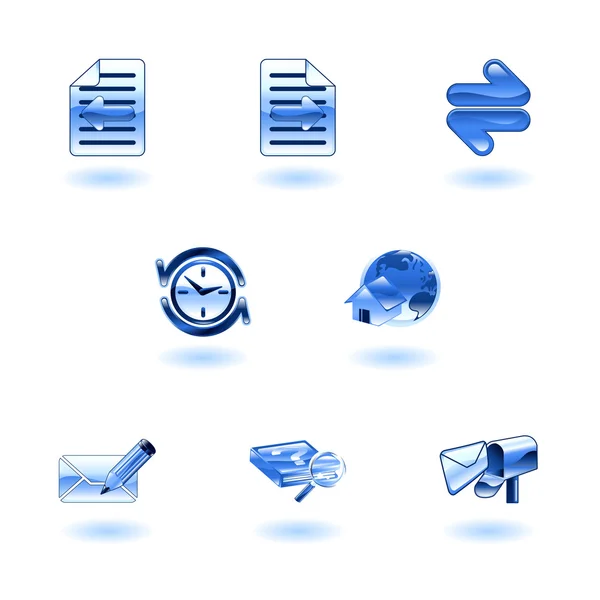 Shiny internet browser icon set — Stock Vector