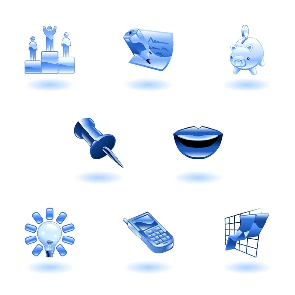 Conjunto de ícones de negócios e escritório brilhantes —  Vetores de Stock
