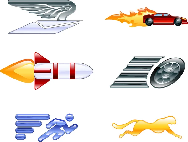 Speed icon set serie design elemente — Stockvektor