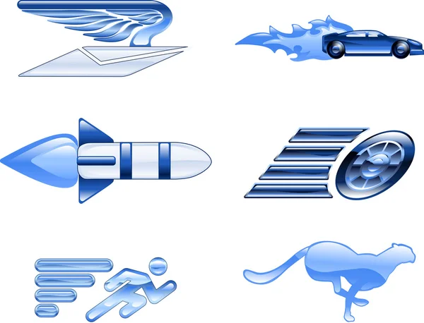Elementos de diseño de serie de iconos de velocidad — Archivo Imágenes Vectoriales