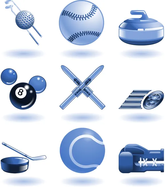 Glanzende sport pictogrammenset serie — Stockvector