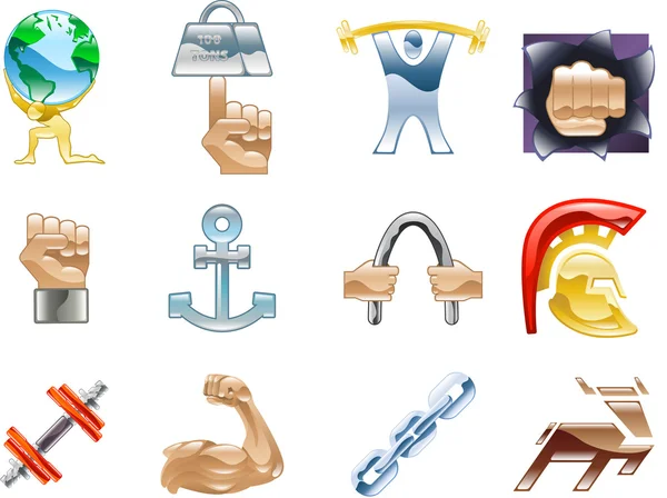 Elementos de design da série de conjuntos de ícones de força —  Vetores de Stock