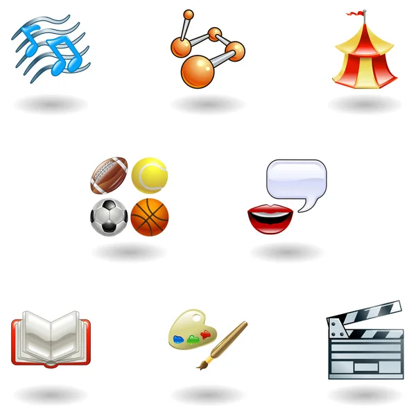 Glossy catégorie éducation icônes web — Image vectorielle