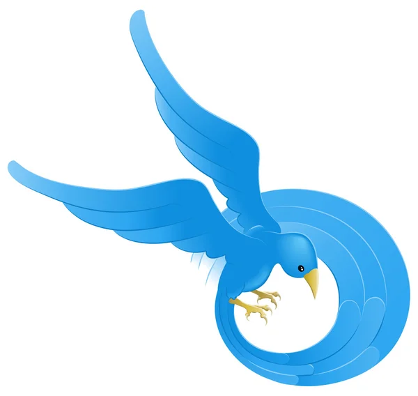 Twitter ing fågel Blå ikon — Stock vektor