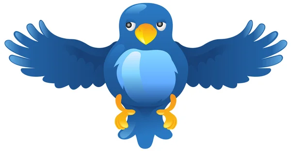 Twitter ing ícone pássaro azul — Vetor de Stock