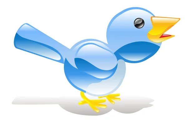 Icona di Twitter per uccelli blu — Vettoriale Stock