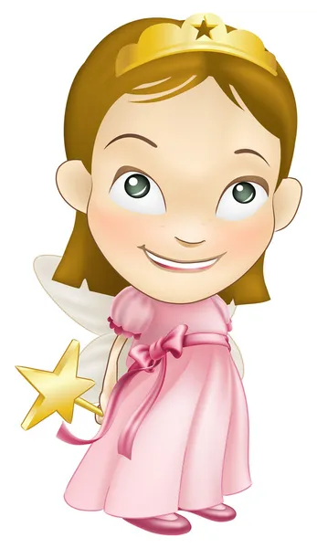 Fairy princess costume girl child — Stock Vector