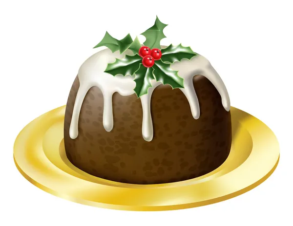 Christmas pudding — Stock Vector