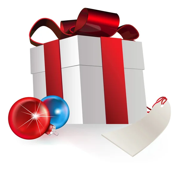 Cadeau et boules — Image vectorielle