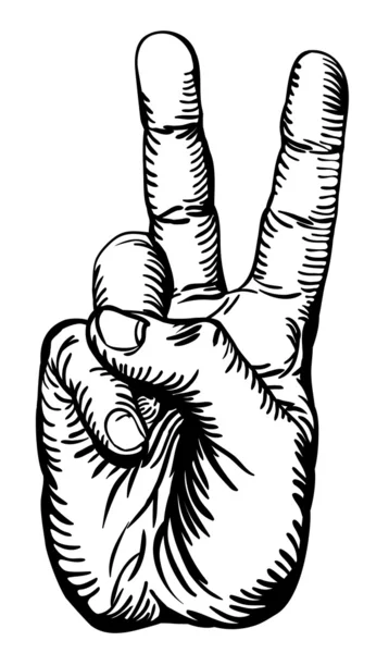 Salut de victoire ou signe de paix — Image vectorielle