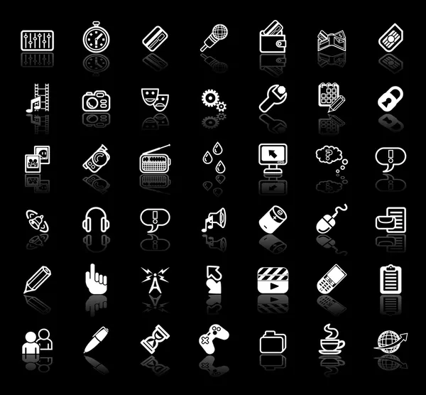 Conjunto de iconos de aplicación de medios de Internet — Vector de stock