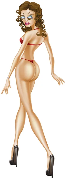 Femme sexy en bikini — Image vectorielle